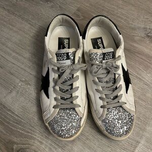 Golden Goose Super-Star Sneakers with Black and White Highlights